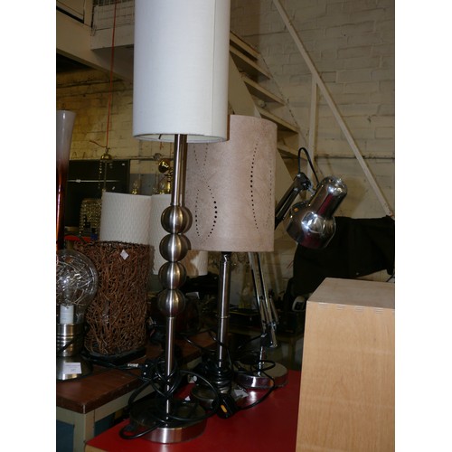 201 - 3 VARIOUS CHROME BASED TABLE LAMPS