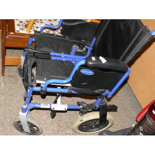 401 - FOLDING BLUE FRAME WHEELCHAIR