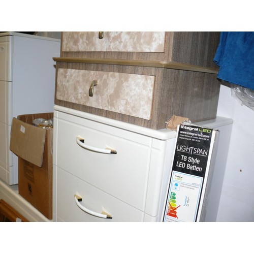 404 - PAIR OF MID CENTURY MARBLE EFFECT STORAGE DRAWERS