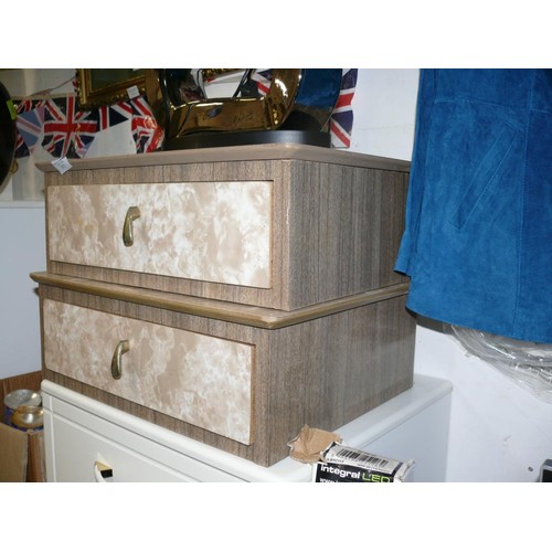 404 - PAIR OF MID CENTURY MARBLE EFFECT STORAGE DRAWERS