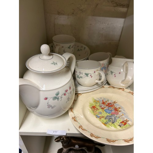 325 - CUBE OF CHINA INCLUDING DOULTON BUNNYKINS AND PART TEASET 