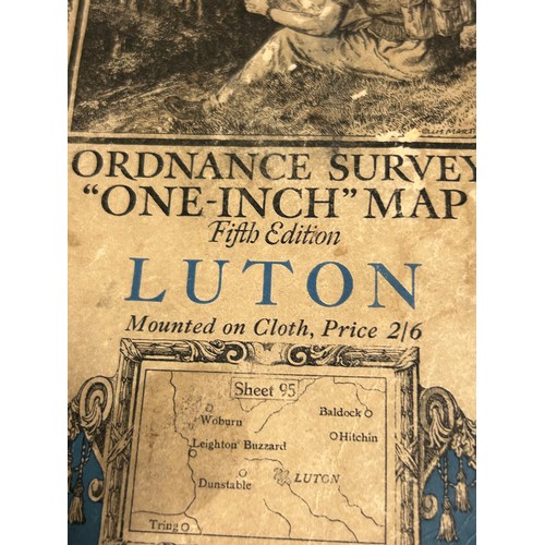 326 - VINTAGE PAPERBACK COPY OF MAIGRETS MISTAKE NO DAMAGE AND AN EARLY ORDNANCE SURVEY MAP OF LUTON