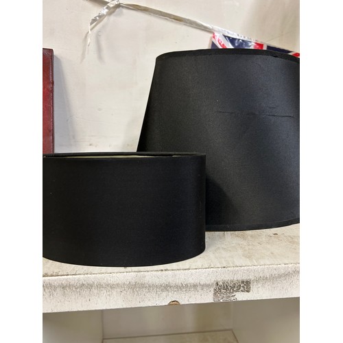 418 - 2 BLACK LAMP SHADES