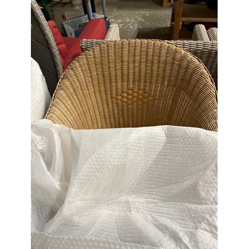 406 - SET OF 3 GOOD QUALITY AND CONDITION WICKER CHAIRS - LLOYD LOOM SHAPE