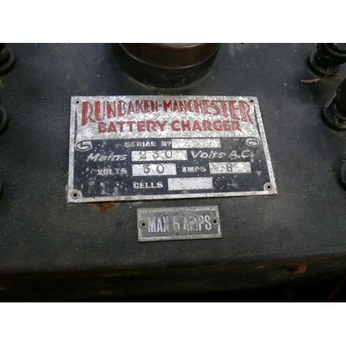 307 - A.C automatic voltage stabiliser battery charger - Runbaken Manchester, together with an electric co... 