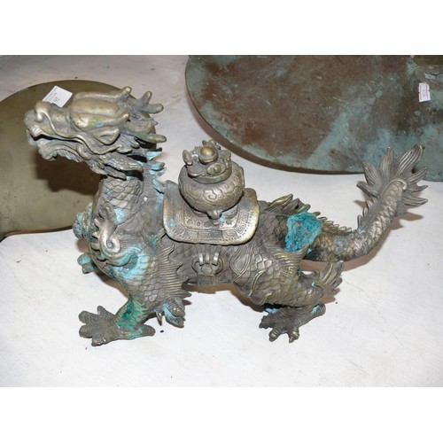 82 - Chinese bronze dragon statue - 13