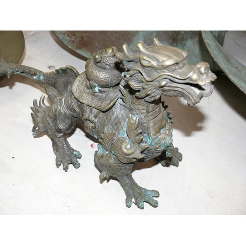 82 - Chinese bronze dragon statue - 13