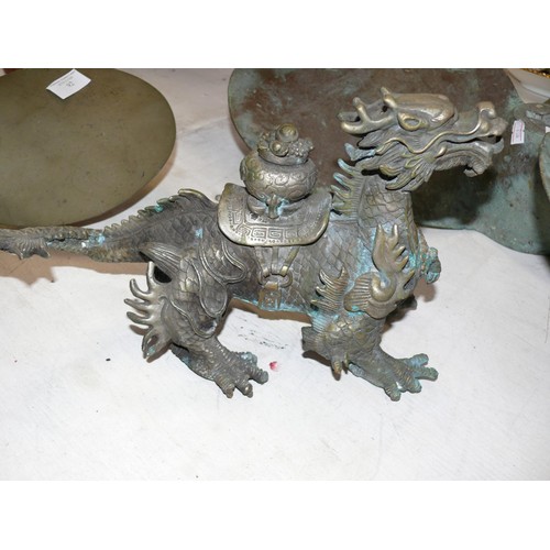 82 - Chinese bronze dragon statue - 13