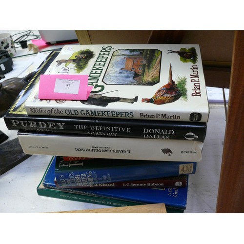 97 - Shooting and fishing books, including Tales of the old gamekeepers, Purdey - the definitive history ... 