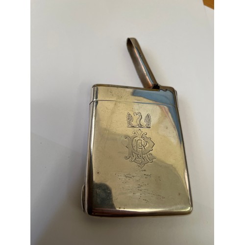 19 - A VERY FINE QUALITY HEAVY SOLID SILVER CIGARETTE CASE WITH INTEGRAL VESTA, BY WILLIAM & EDWARD HUTTO... 