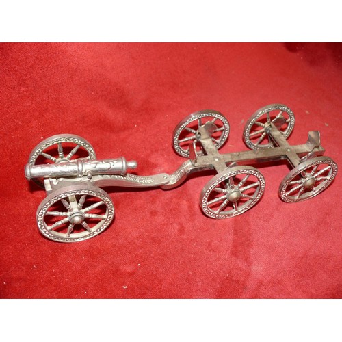 353 - Grenadier silver plated model of a Georgian period field gun and gun carriage. Pictured and retailed... 