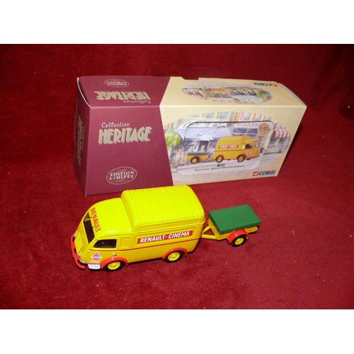 372D - Corgi French Heritage Collection limited edition Renault Cinema van, 1:43 scale model in box. Renaul... 