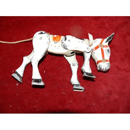 377 - 1950's tinplate Muffin the Mule toy by Moko Lesney, Playworn condition with wear to paint and no str... 