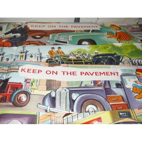 534 - Series of 4x original 1950's 'Keep On The Pavement' road safety posters - ST1/109 parts 1-4.
Publish... 