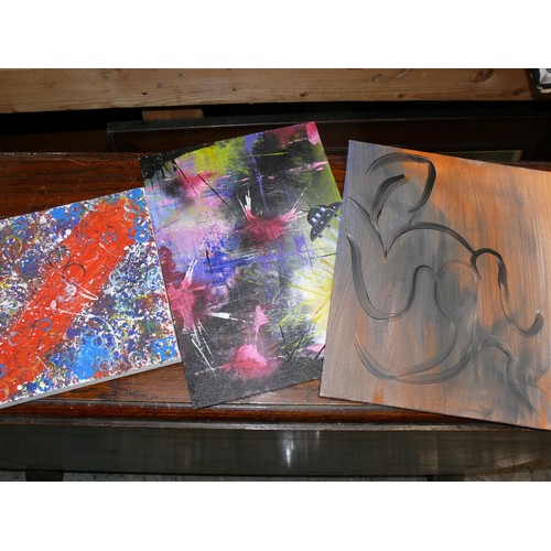 500 - 3x Surrealist abstract modern art pieces by Mary Webster (Peterborough). 
