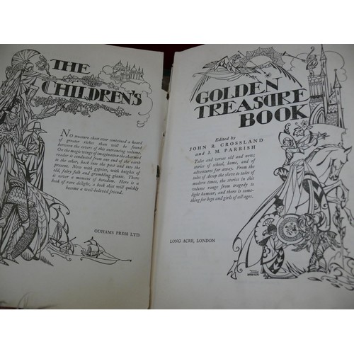 51 - 2x Antique books - The Children's Golden Treasure Book, with coloured illustrations (1935), together... 