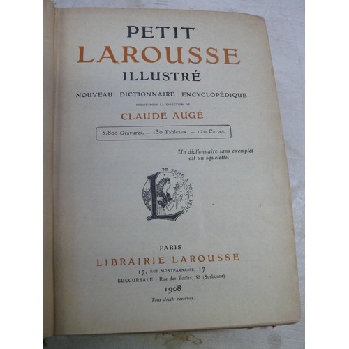 53 - Antique French encyclopedia book - Petit Larousse Illustre - Nouveau Dictionnaire Encyclopedique by ... 