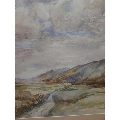 525 - Walter Lees (1891 - 1969) - Large untitled original watercolour of a northern valley, possibly Yorks... 