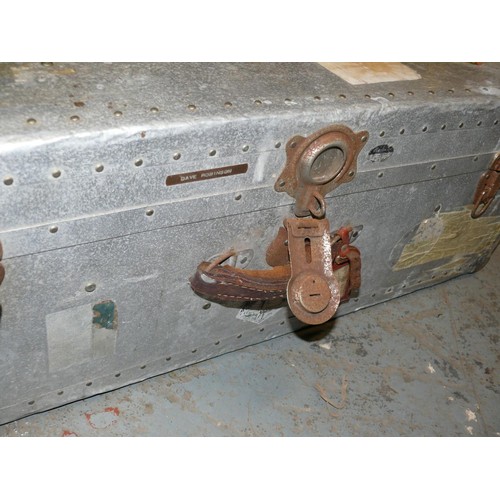 412A - Alloy tin lined steamer trunk by K. Jamson Co. luggage.