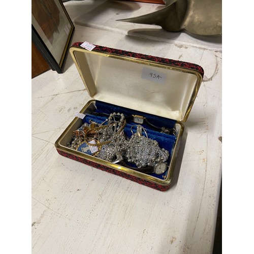 95A - Costume jewellery lot in vintage box.