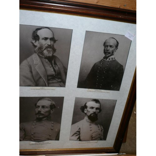 532 - AMERICAN CIVIL WAR INTEREST. A GROUP OF SIX FRAMED PHOTOGRAPHS AND PRINTS OF AMERICAN CIVIL WAR CONF... 