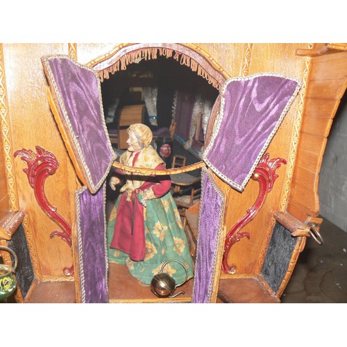 420 - A second half 20th Century large scale scratch built model of a Gypsy Caravan, the domed roof with o... 