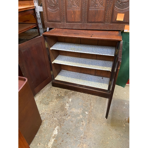 485B - Victorian mahogany cupboard.