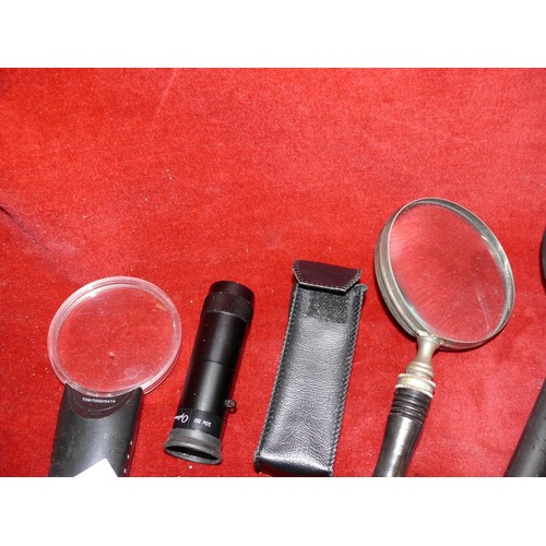 80 - 5 HANDHELD MAGNIFIERS IN VARIOUS STYLES AND SIZES