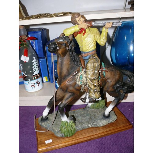 68 - LARGE COWBOY AND HORSE FIGURE