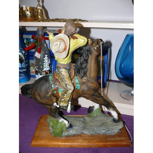 68 - LARGE COWBOY AND HORSE FIGURE