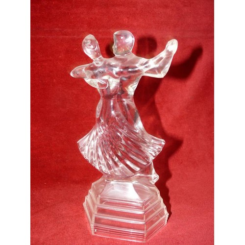 83 - VINTAGE ITALIAN ALABASTER GODDESS STATUE SIGNED A. GIANNETTI AND A GLASS FIGURINE OF A DANCING COUPL... 