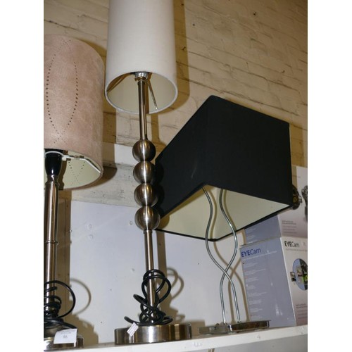 86 - 4 CONTEMPORARY CHROME TABLE LAMPS IN VARIOUS STYLES