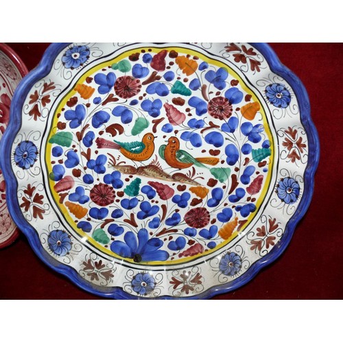 328 - 2 LARGE DECORATIVE SERVING BOWLS