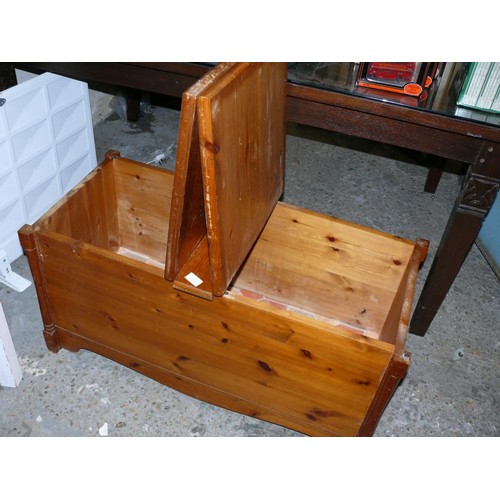 335 - LARGE PINE STORAGE CHEST WITH 2 LIFT UP LIDS