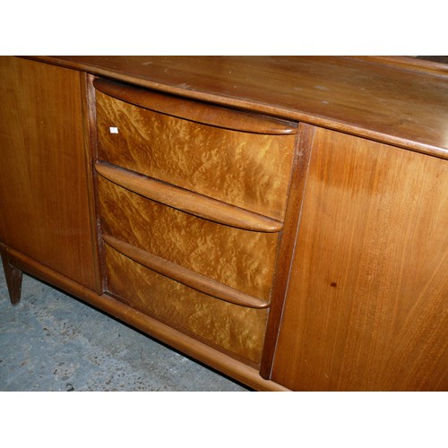 342 - MID CENTURY TEAK AND WALNUT SIDEBOARD