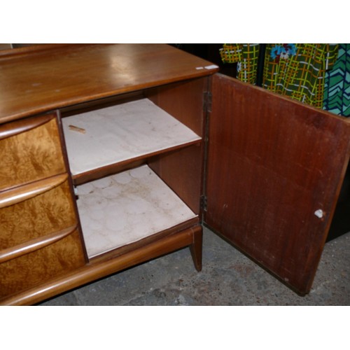 342 - MID CENTURY TEAK AND WALNUT SIDEBOARD