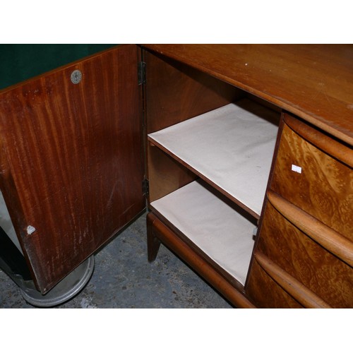 342 - MID CENTURY TEAK AND WALNUT SIDEBOARD