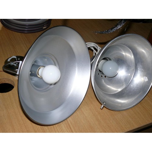 382 - 2 X RETRO STYLE METAL CEILING LIGHTS