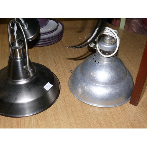 382 - 2 X RETRO STYLE METAL CEILING LIGHTS