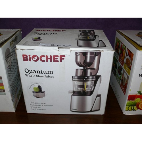 366 - BIOCHEF QUANTUM WHOLE SLOW JUICER IN RED NEW IN BOX FROM BANKRUPT STOCK ORIGINALLY SUPPLIED BY WAYFA... 