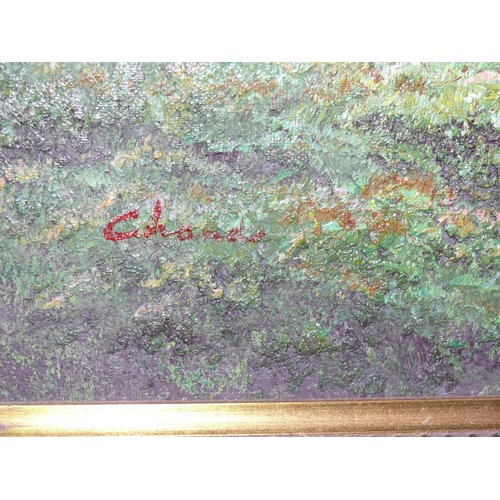 369 - OIL PAINTING OF WOODLAND SCENE IN ORNATE GILT FRAME SIGNED BY I. CAFIERI