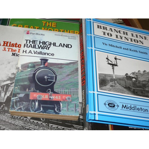 360 - TRAY OF RAILWAY BOOKS INCLUDING THE GREAT NORTHERN RAILWAY IN FOCUS & THE LNWR RECALLED