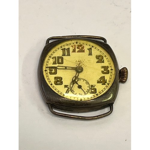 24 - A VINTAGE SOLID SILVER WRIST WATCH 1935