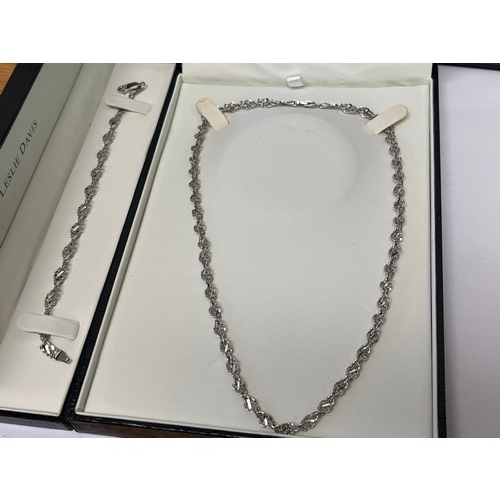 10 - A 9CT WHITE GOLD NECKLACE AND BRACELET SET IN SEPARATE PRESENTATION GIFT BOXES TOTAL WEIGHT OF 9.76g... 