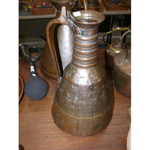 455 - Large antique copper middle eastern water ewer/jug.