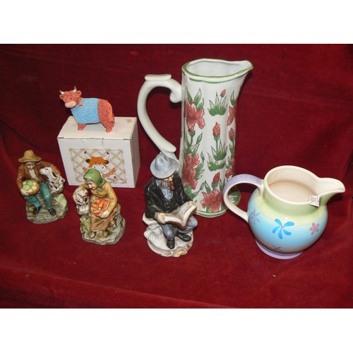 286 - LARGE MIXED LOT OF DECORATIVE ITEMS TO INCLUDE CRANBERRY GLASS VASE, AVON GEISHA GIRL PERFUE BOTTLE,... 