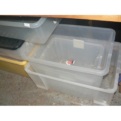 290 - 5 PLASTIC STORAGE TUBS