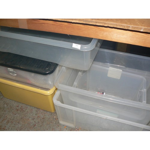 290 - 5 PLASTIC STORAGE TUBS