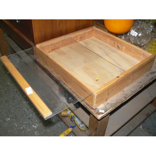 294 - LARGE PINE TABLETOP DISPLAY CASE