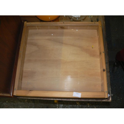 294 - LARGE PINE TABLETOP DISPLAY CASE